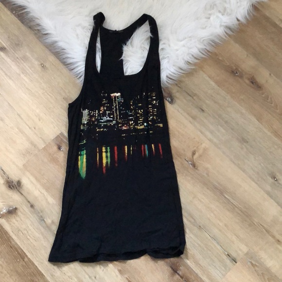 Urban Outfitters Tops - Black Racerback Tee With Skyline